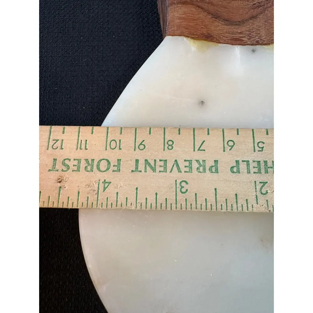 Handcrafted White Marble & Acacia Wood Spoon Rest Kitchen Decor